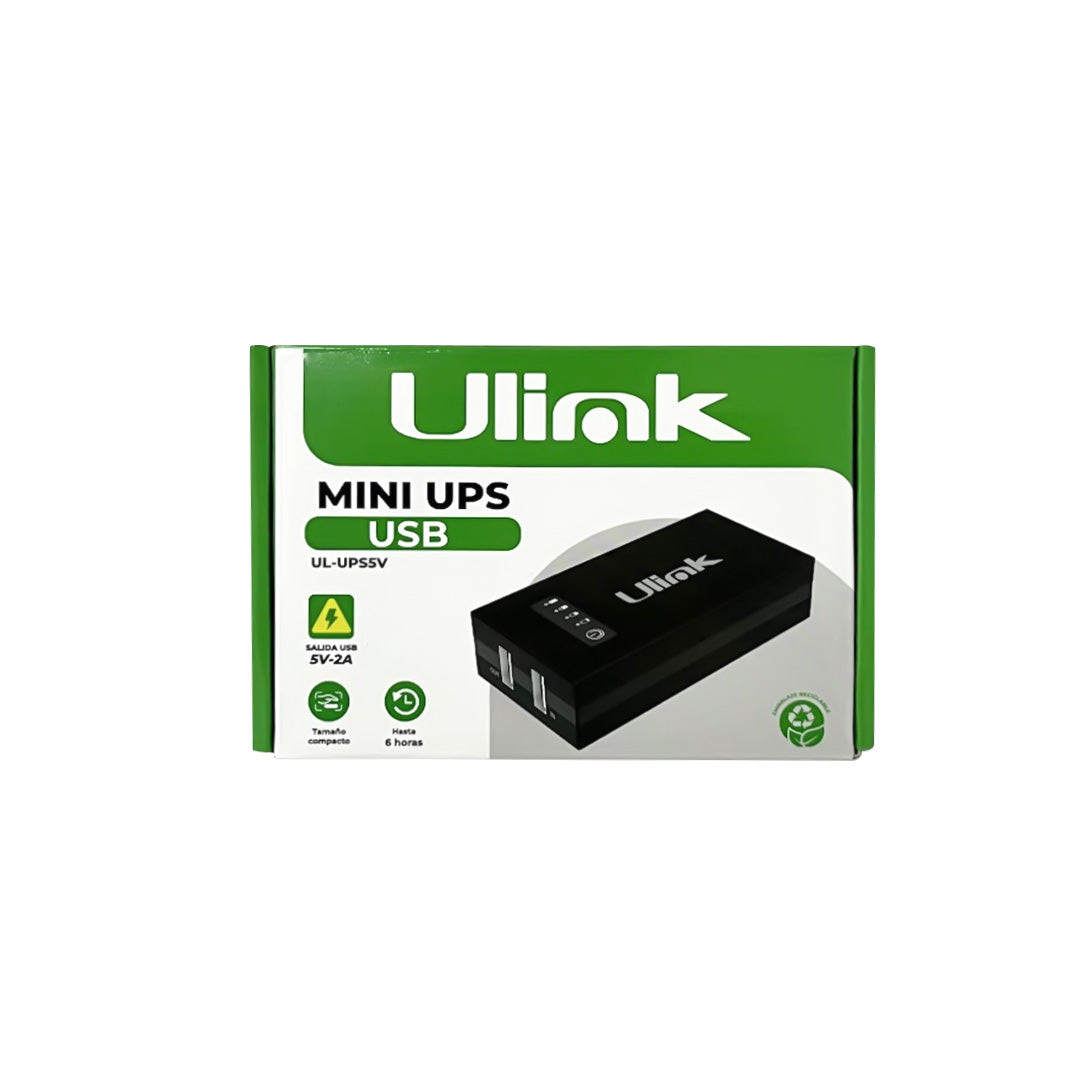 Mini UPS de 5200mah con puerto USB 5V 2A/ UL-UPS5V