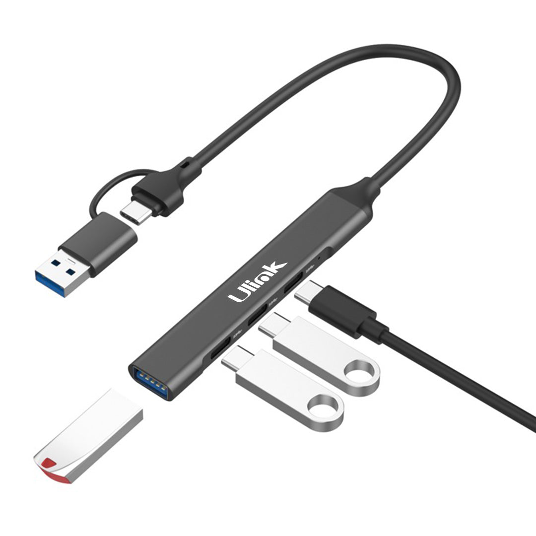 HUB 4 puertos USB 3.0 A/C de 3*USB C + 1*USB3.0 , aluminio / mod. UL-HUBAC204