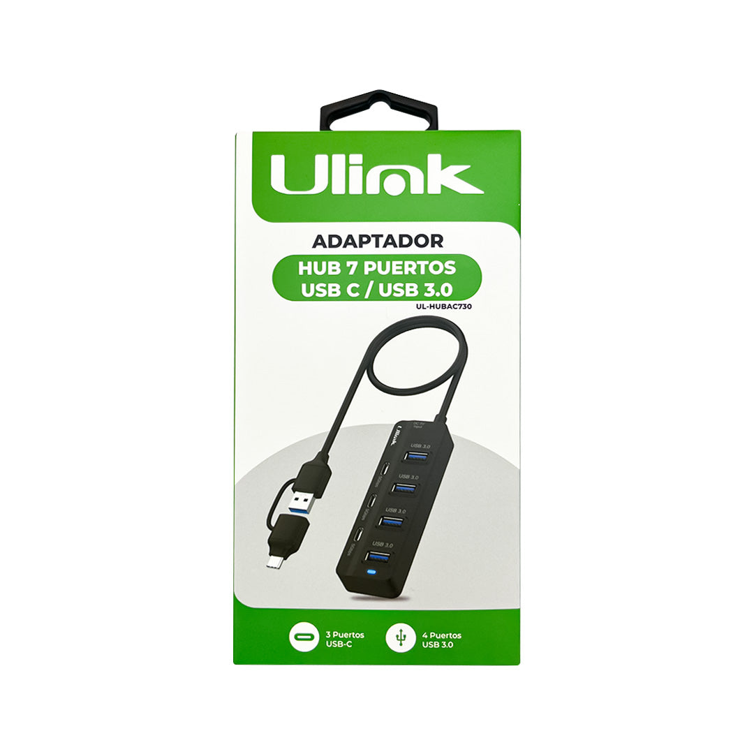 HUB 7 puertos USB 3.0 con USB C*3 + USB3.0*4 / mod. UL-HUBAC730