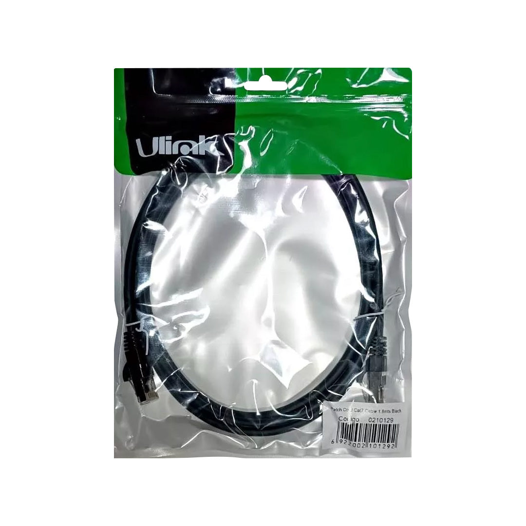 Patch cord Cat7 1,8 mts, color negro