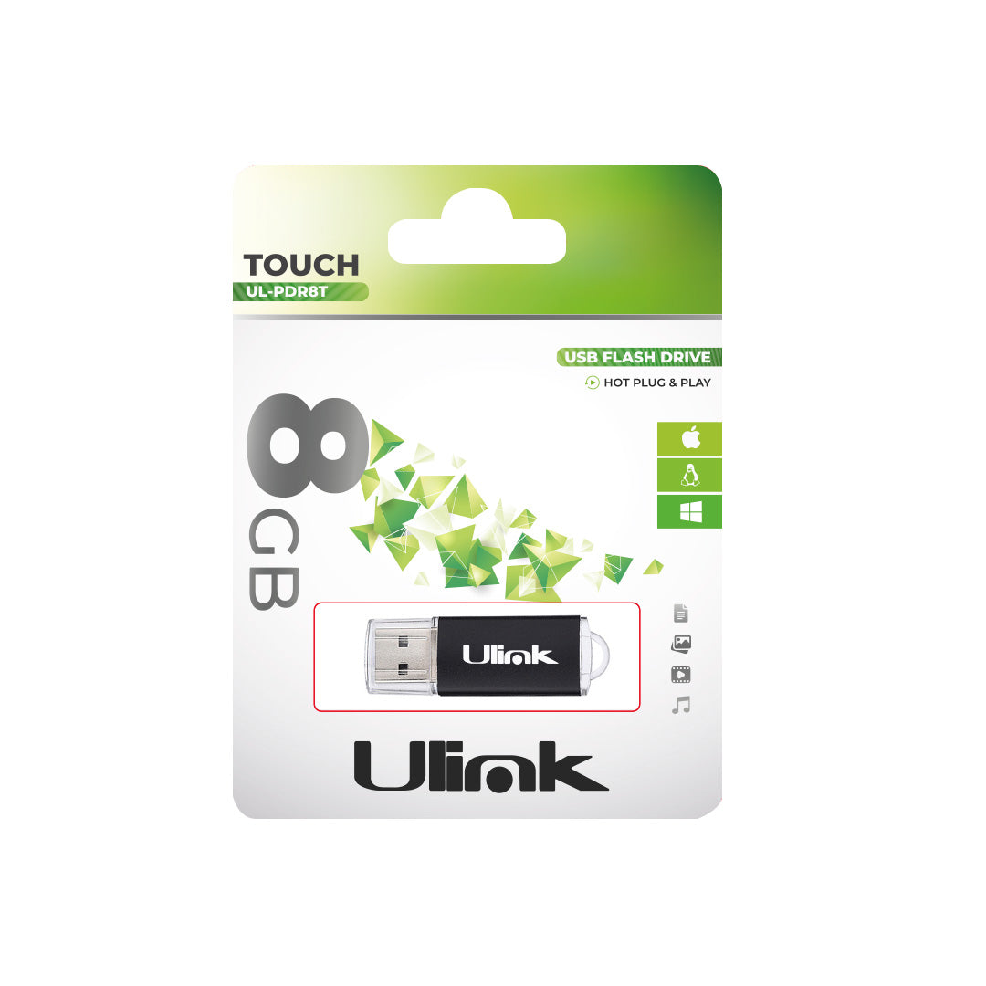 PENDRIVE 8 GB negro modelo TOUCH / UL-PDR8T