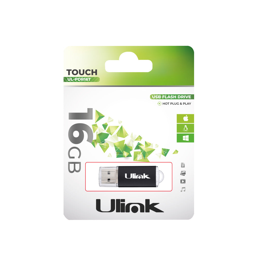 PENDRIVE 16 GB negro modelo TOUCH / UL-PDR16T
