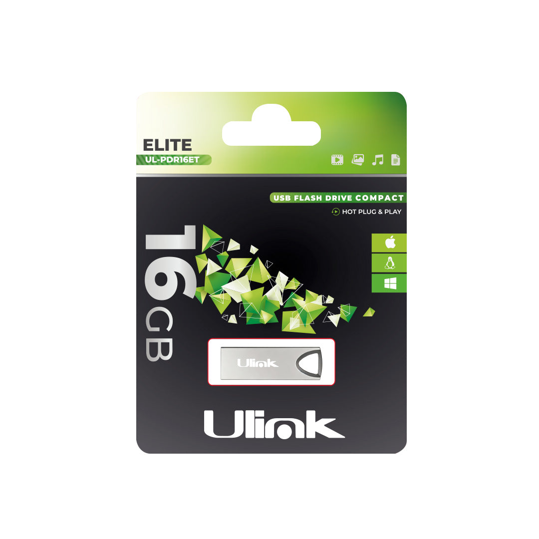 PENDRIVE 16 GB plateado modelo ELITE / UL-PDR16ET