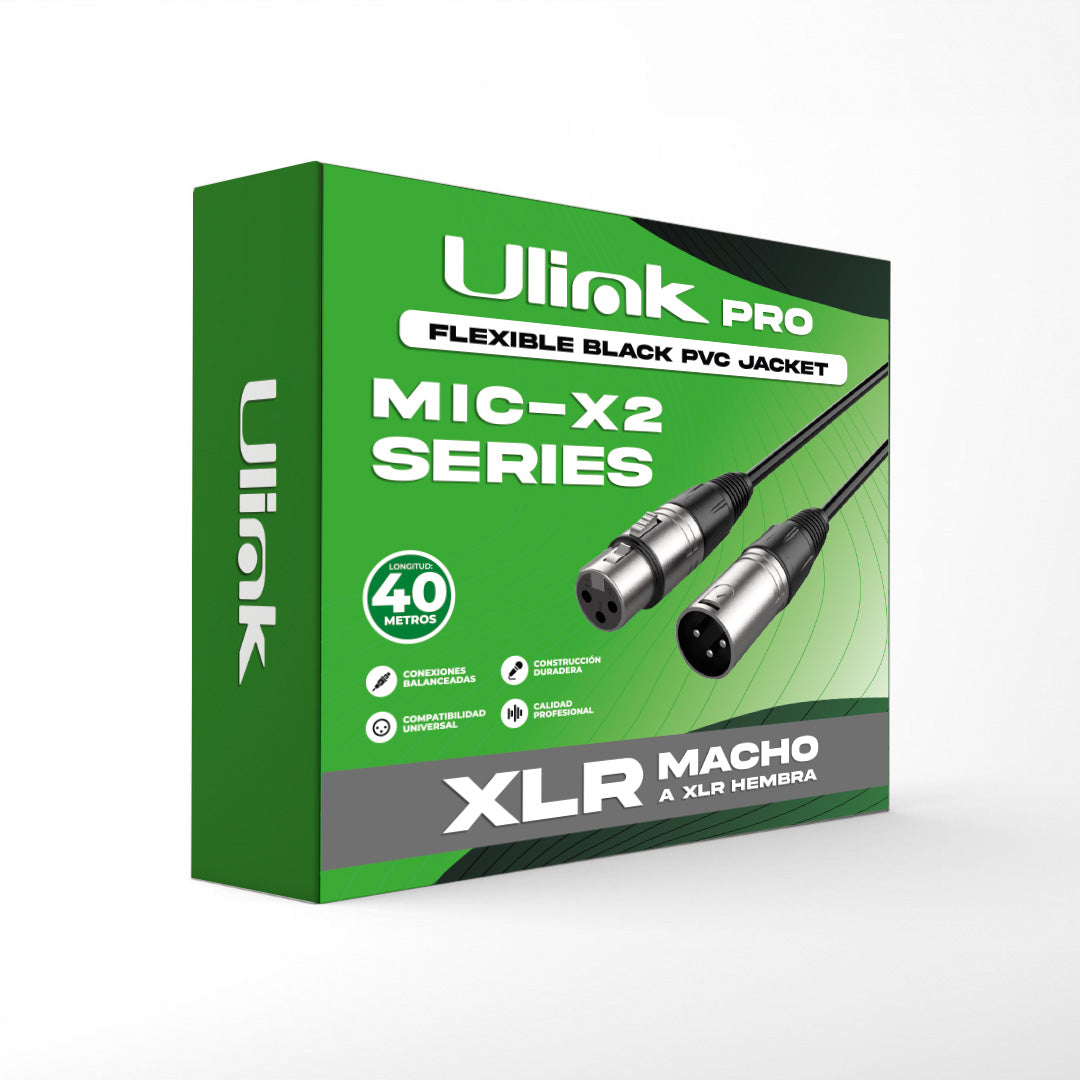Cable de audio XLR macho hembra de 40 mts / UL-MIC-X2040