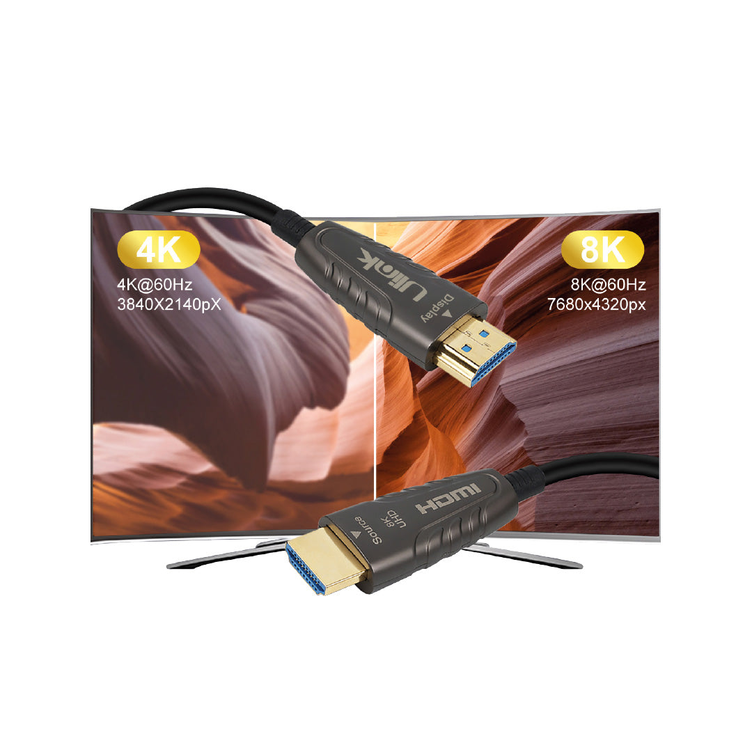 Cable optico HDMI 8k macho - macho 40 mts / UL-HDMIOP40