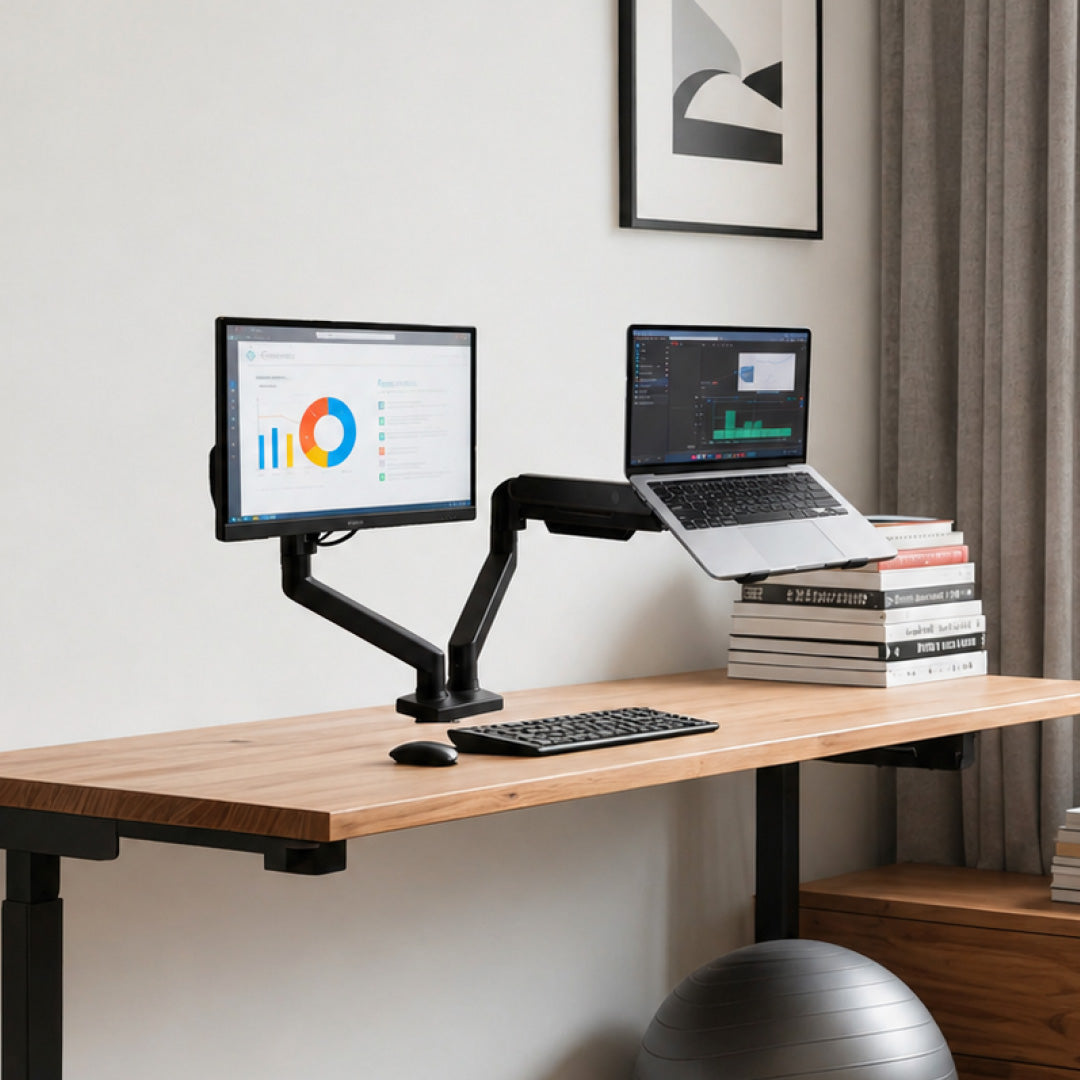 Soporte para monitor + notebook gas spring dual / UT-MTG150