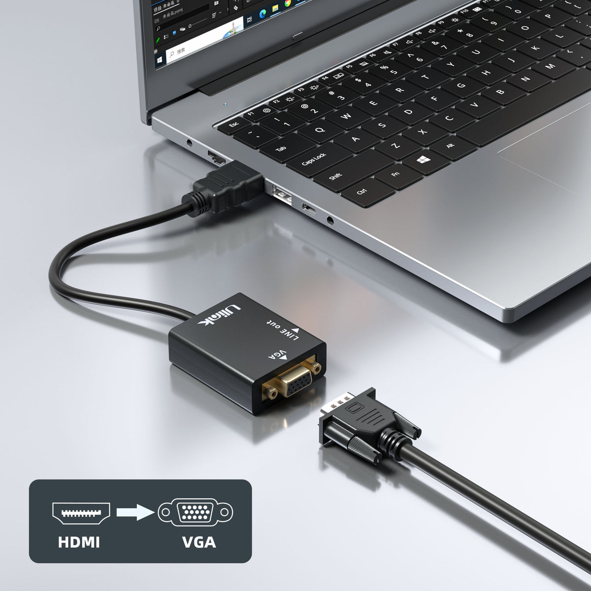 Conversor de HDMI a VGA + audio portable / mod. UL-CV3500
