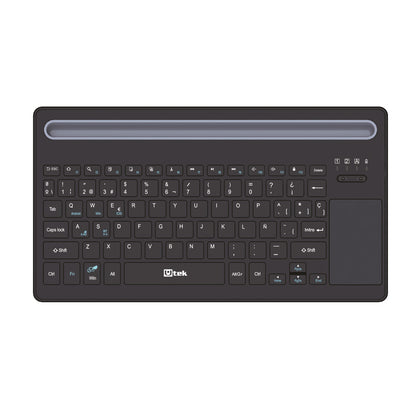 Teclado inalambrico Bluetooth y 2,4Ghz con touchpad, recargable y slot para tablet / UT-KBBT900P