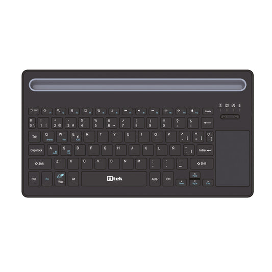 Teclado inalambrico Bluetooth y 2,4Ghz con touchpad, recargable y slot para tablet / UT-KBBT900P