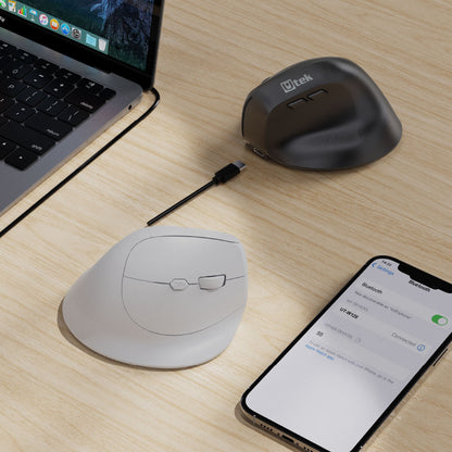 Mouse inalámbrico ergonomico 2,4Hz + Bluetooth recargable color negro / UT-MOER200R