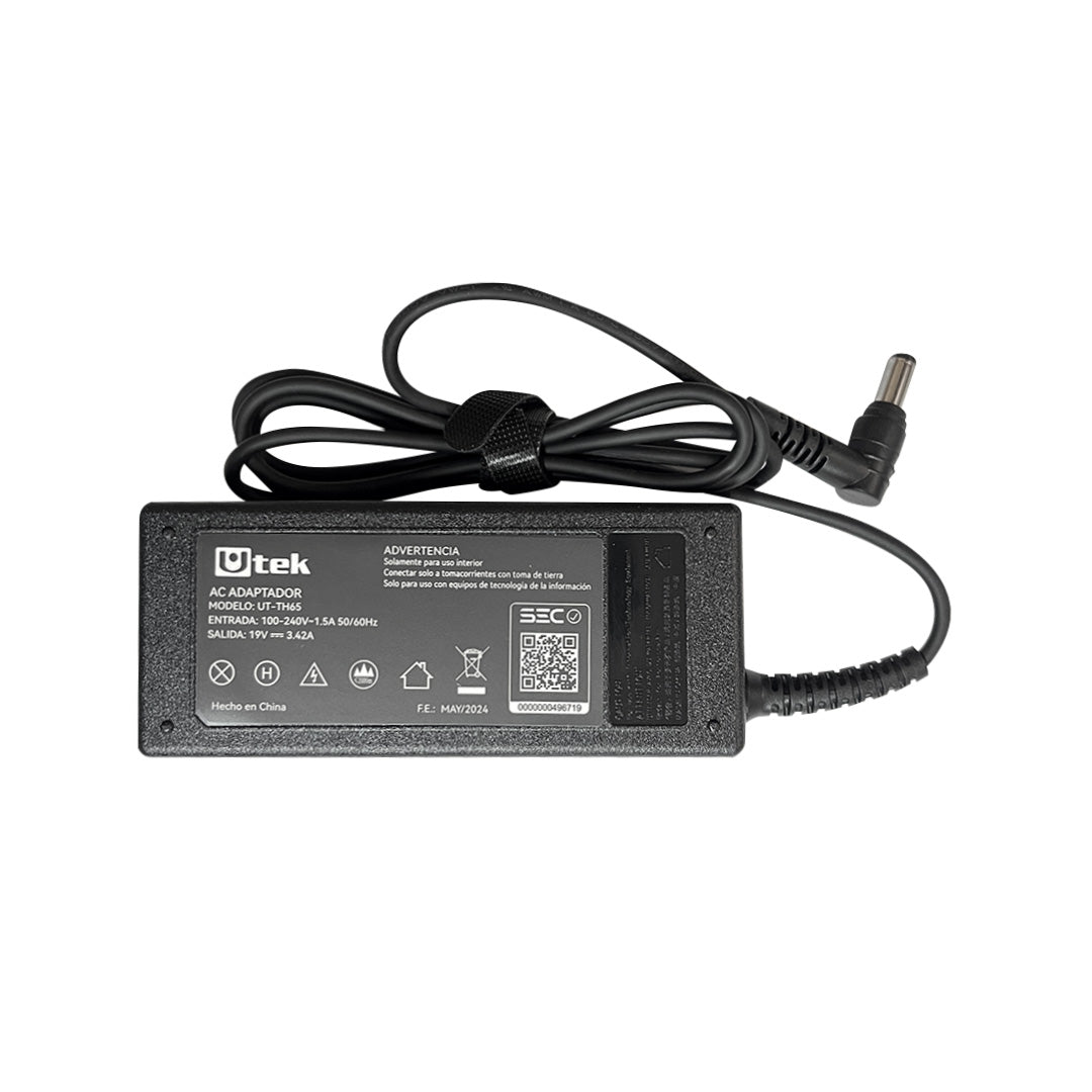 Adaptador de energia TOSHIBA 19V 3,42A 5,5*2,5mm certificado / mod. UT-TH65