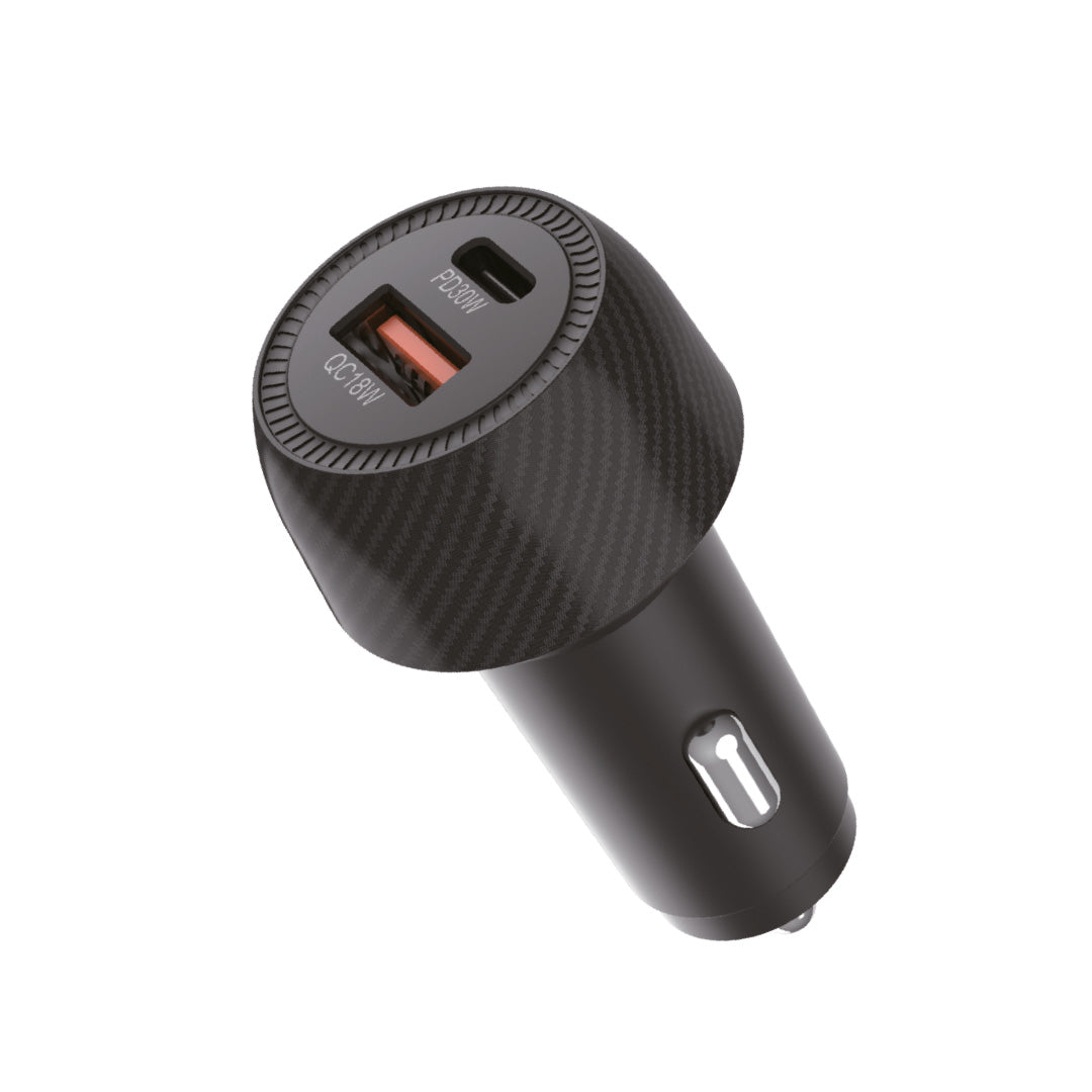 Cargador de auto QC+PD 48W USB color negro / BL-CHCR48B