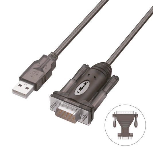 Adaptador USB a serial DB9 + DB25 (Chipset Prolific) / mod. UL-Y105A