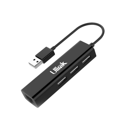 Adaptador USB 2.0 a ethernet con 3 HUBs USB 2.0 / mod. UT-USLAN