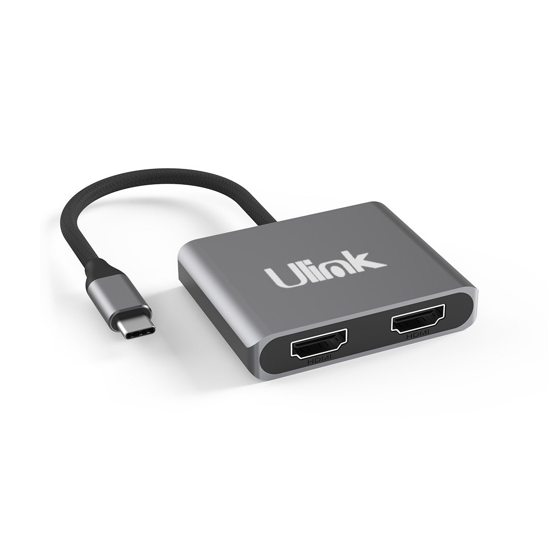 Adaptador multipuerto USB C 2 en 1 , HDMI*2, aluminio / UL-ADC201V