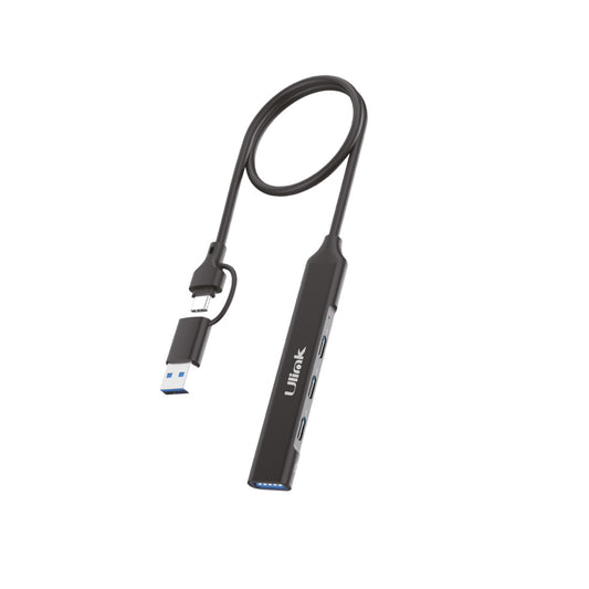 HUB 4 puertos USB 3.0 A/C de 3*USB C + 1*USB3.0 , aluminio / mod. UL-HUBAC204