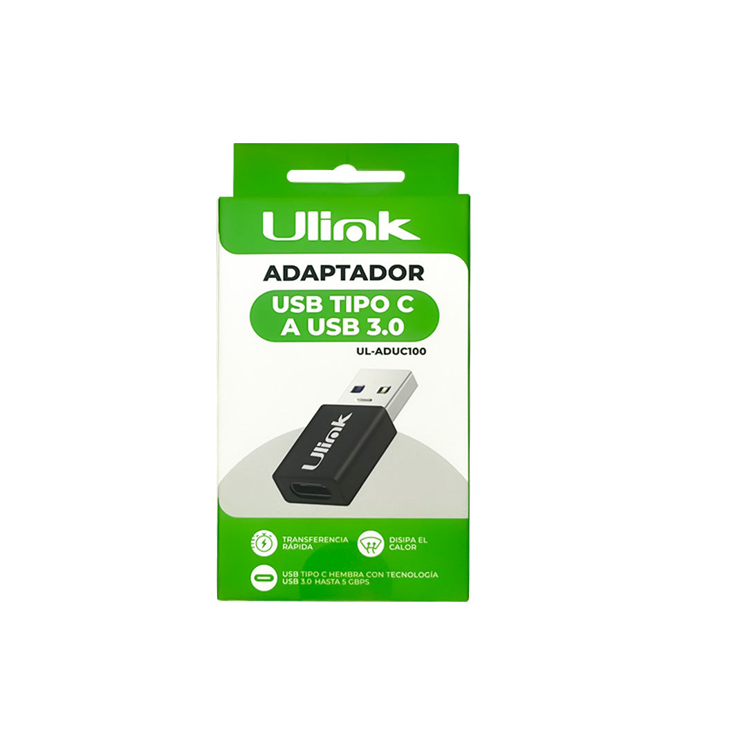 Adaptador USB tipo C hembra a USB macho 3.0 (tipo A), metalico /mod. UL-ADUC100