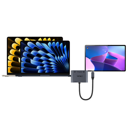 Adaptador multipuerto USB C 3 en 1 , HDMI*1 (60hZ), VGA*1, PD*1 , aluminio / UL-ADC420V
