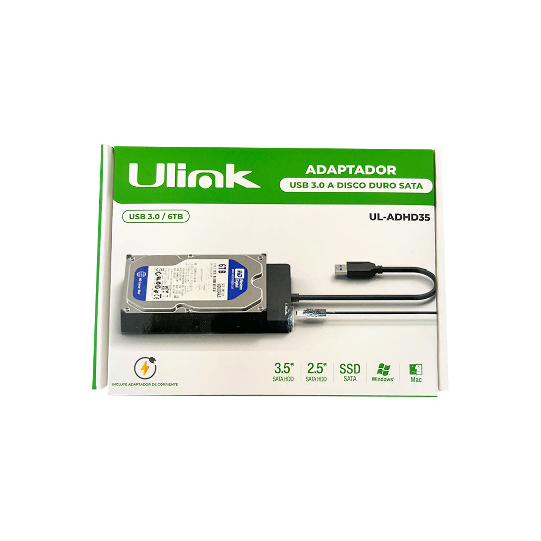 Adaptador USB 3.0 a SATA para discos 2,5" y 3,5" / mod. UL-ADHD35