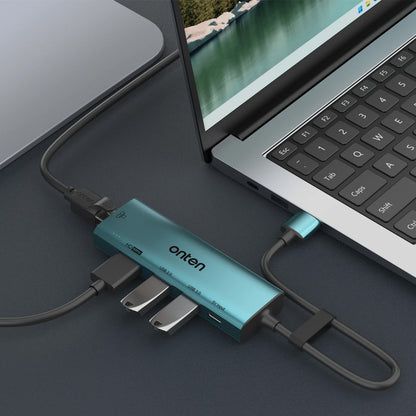 Adaptador multipuerto USB A+C 5 en 1 USB2.0, USB3.0, HDMI, USB C, RJ45 10/100 / OTN-US125