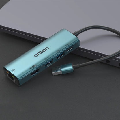 Adaptador multipuerto USB A+C 5 en 1 USB2.0, USB3.0, HDMI, USB C, RJ45 10/100 / OTN-US125