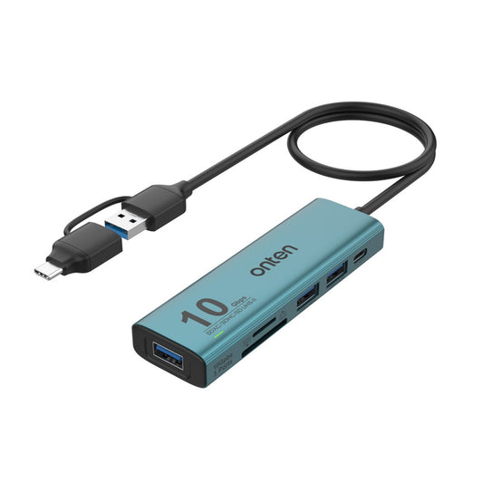 Adaptador multipuerto USB A+C 5 en 1 3xUSB3.0 10Gbps, SD+micro SD 4.0, USB C / OTN-UCA613+