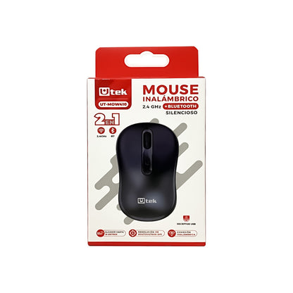 Mouse inalámbrico combo bluetooth y 2,4Ghz, 1600dpi / UT- MOW410
