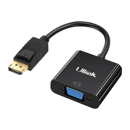 Adaptador de video Display Port Macho a VGA hembra color negro/ mod. UL-DPVGA
