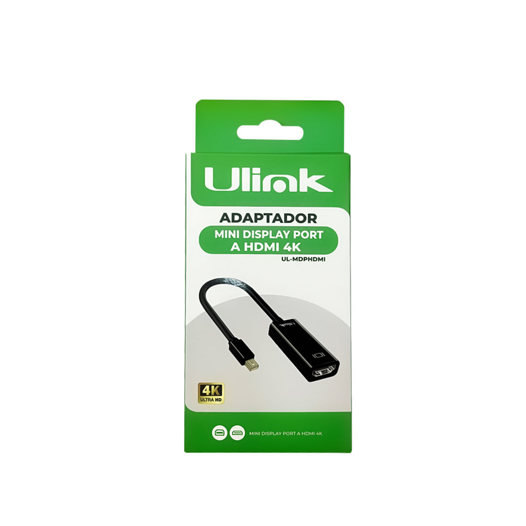 Adaptador de video Mini Display Port Macho a HDMI 4K hembra / mod. UL-MDPHDMI