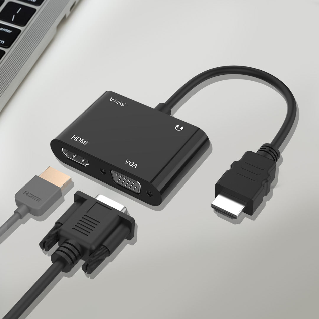 Conversor de HDMI a HDMI + VGA c/audio + microUSB / mod. UL-CV3500HV