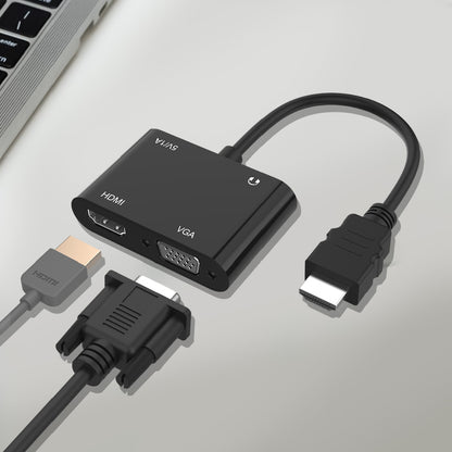 Conversor de HDMI a HDMI + VGA c/audio + microUSB / mod. UL-CV3500HV