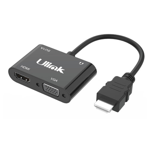 Conversor de HDMI a HDMI + VGA c/audio + microUSB / mod. UL-CV3500HV