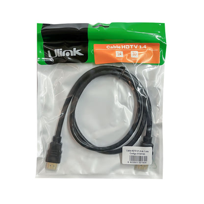 Cable HDMI a HDMI 1 mts v1.4 , 3D, CCS, 32 AWG (aleación)
