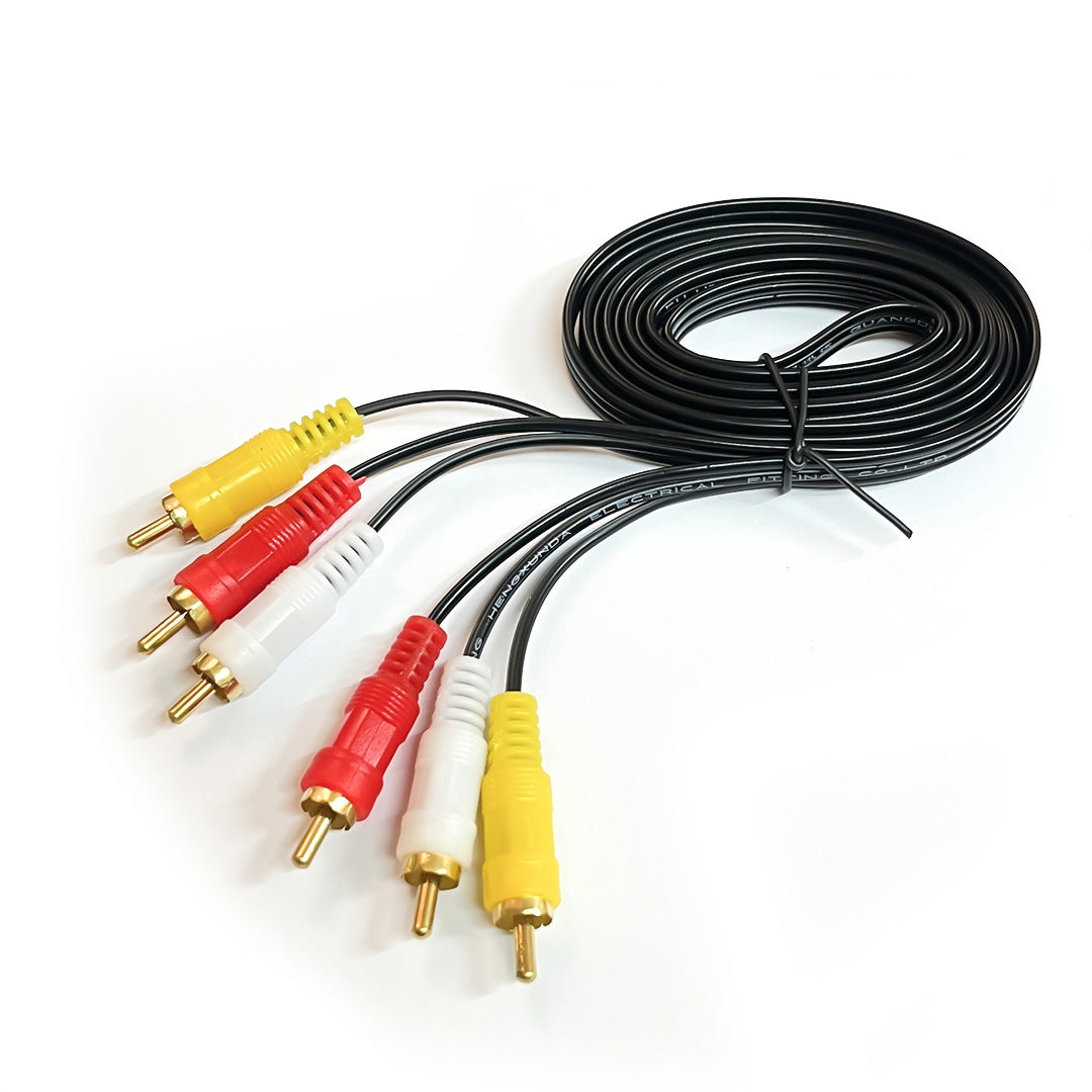 Cable de audio 3RCA a RCA M-M de 1,8 mts