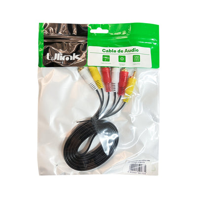 Cable de audio 3RCA a RCA M-M de 1,8 mts