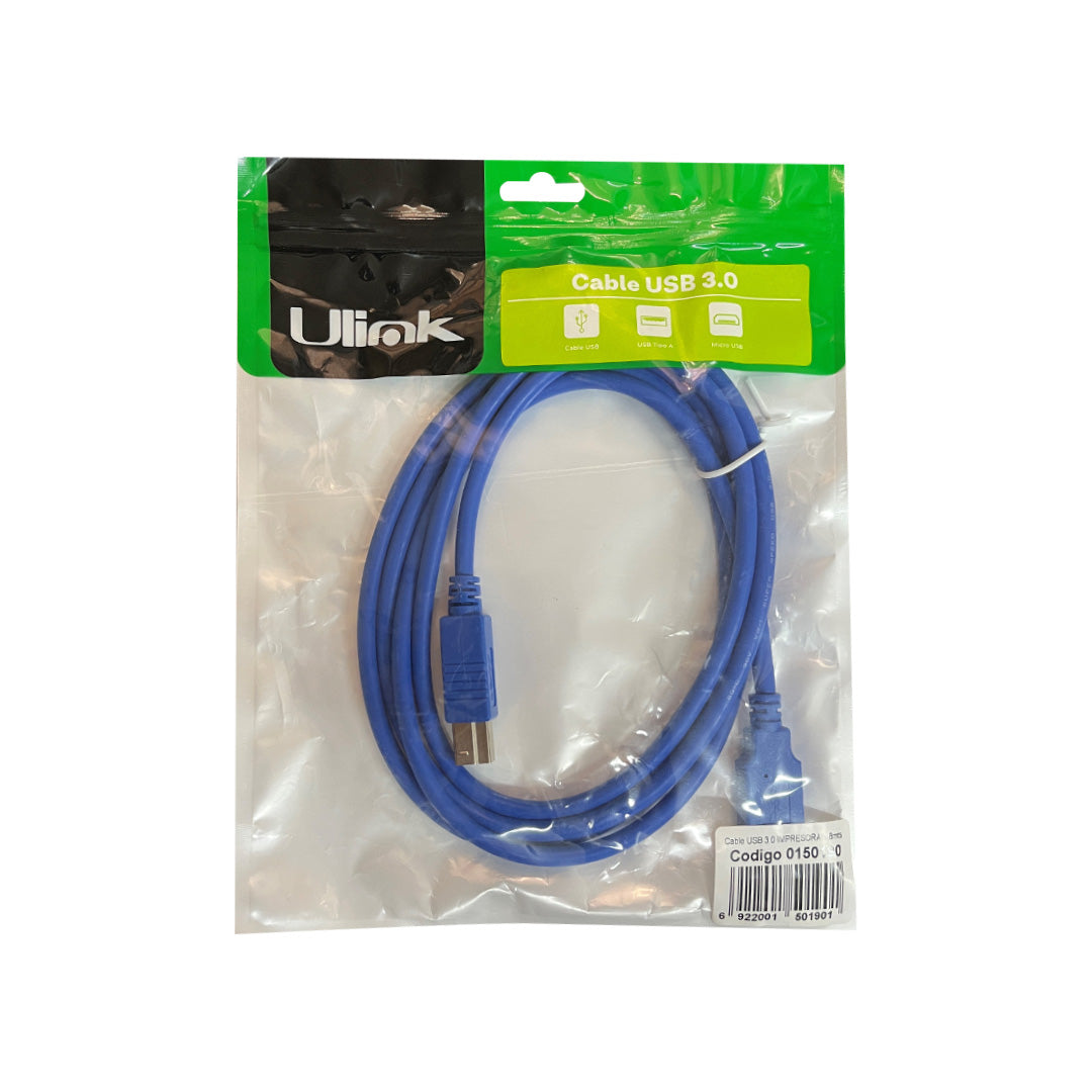 Cable USB 3.0 A-B para impresora 1.8 mts