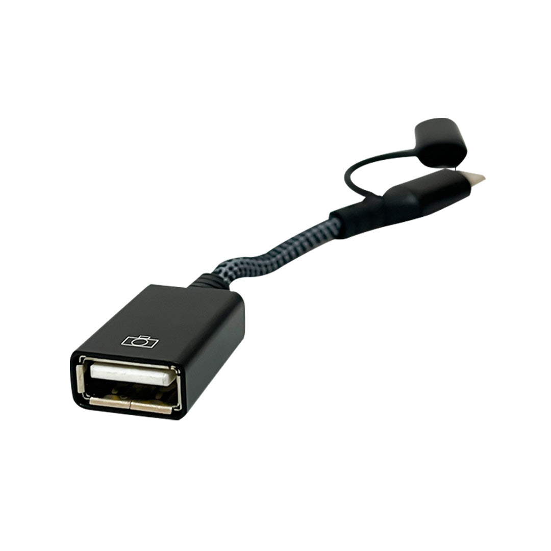 Cable OTG 2 en 1, microUSB + USBC a USB Hembra / BL-ADOTG20