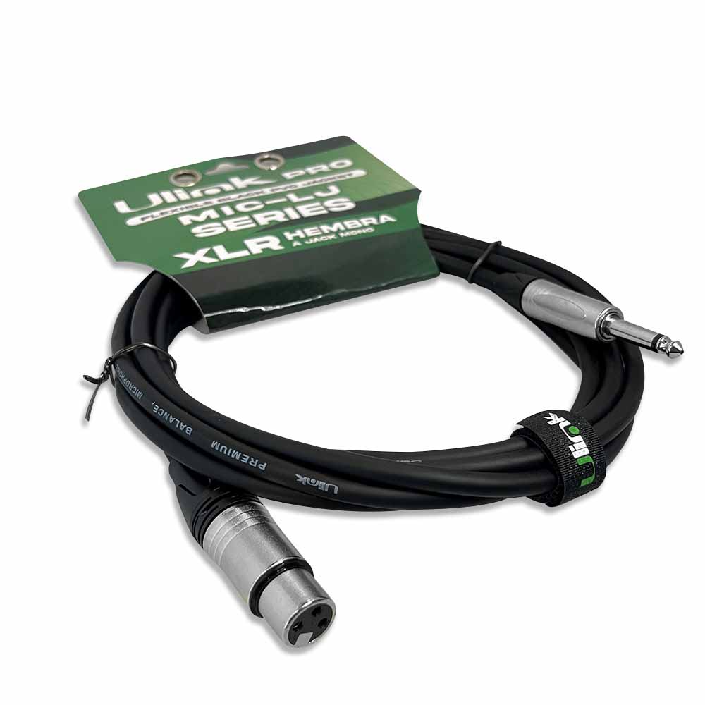 Cable de audio XLR hembra a Jack mono de 6 mts / UL-MIC-LJ6006