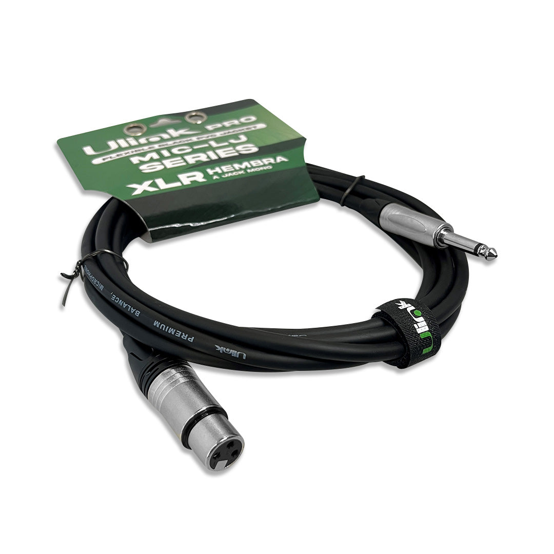 Cable de audio XLR hembra a Jack mono de 10 mts / UL-MIC-LJ6010