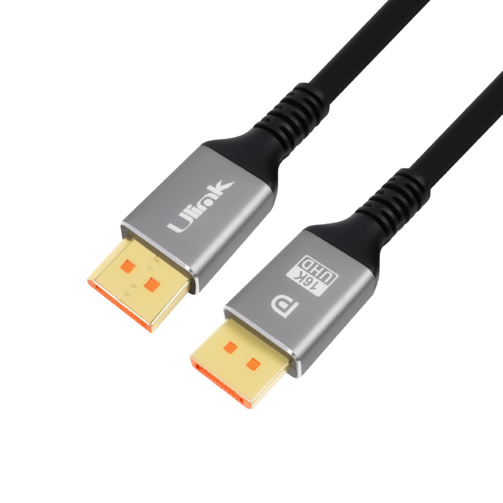 Cable Display port macho - macho version 2,1 , 16K, 60Hz, 1,8mts , color negro / mod. UL-CBDP16K