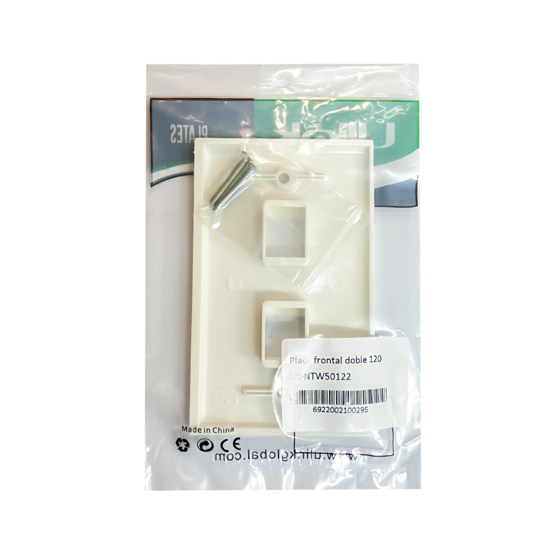 Placa frontal doble tipo 120 / UL-NTW50122