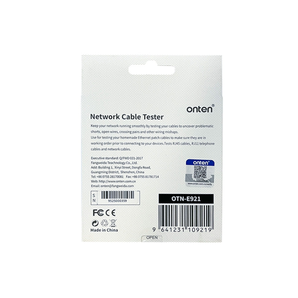 Tester de red RJ45 / RJ11 / OTN-E921