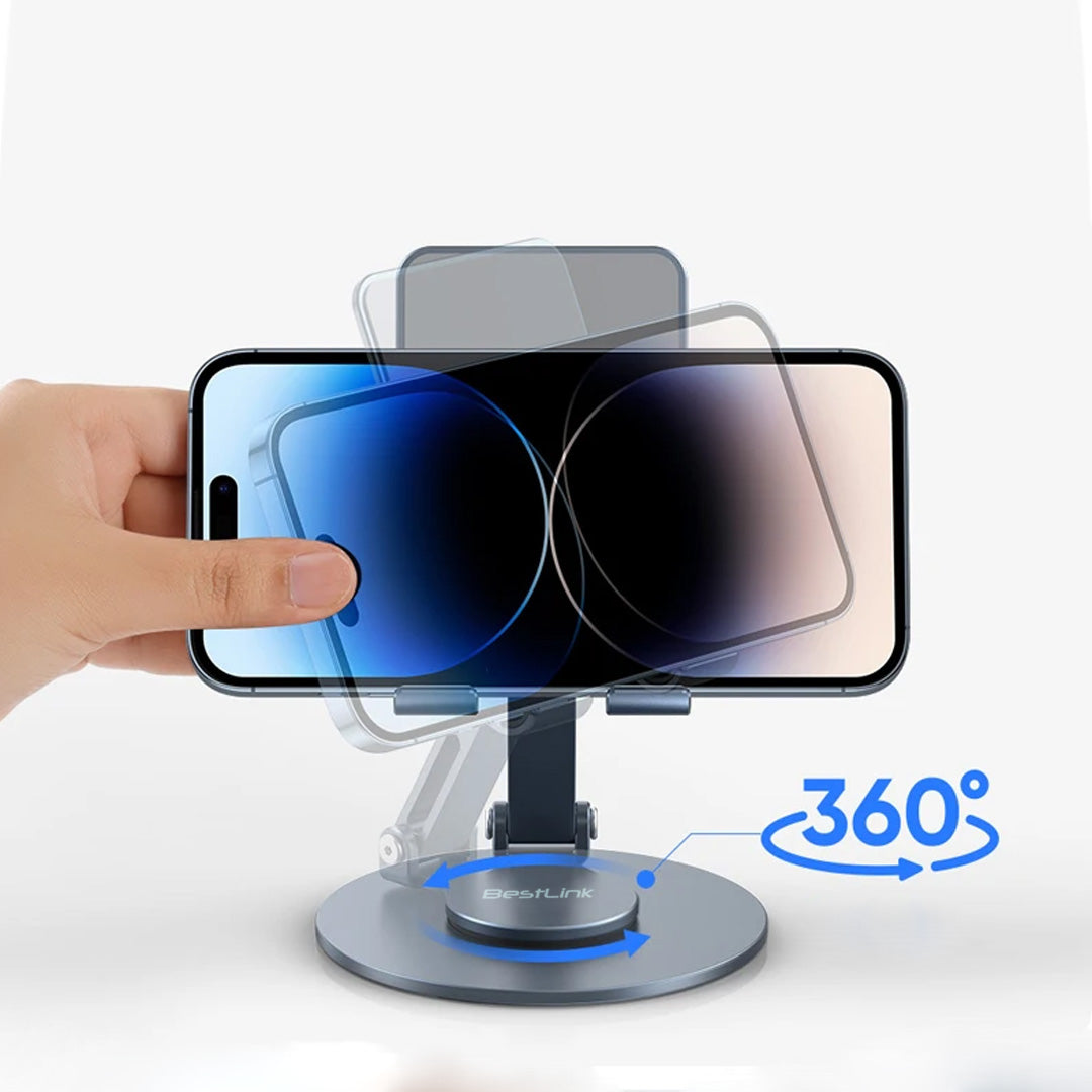 Soporte universal de aluminio para smartphone con rotacion y altura / mod. BL-HDR60