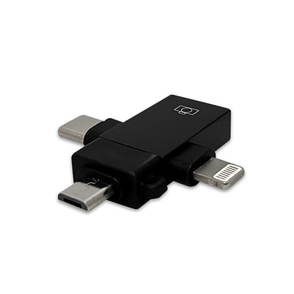 Adaptador OTG 3 en 1, microUSB + USBC + lightning a USB Hembra / BL-ADOTG30