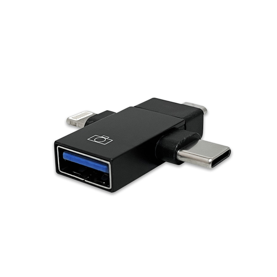 Adaptador OTG 3 en 1, microUSB + USBC + lightning a USB Hembra / BL-ADOTG30