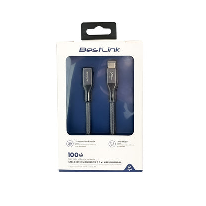 Cable de extension USB tipo C a C macho hembra, carga rápida de 100W, 20Gb, 4K, 1,8 mt / BL-CHCB20EXT