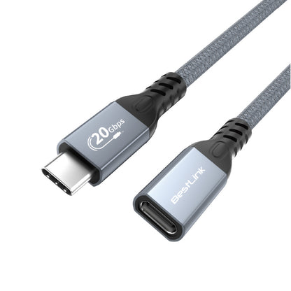 Cable de extension USB tipo C a C macho hembra, carga rápida de 100W, 20Gb, 4K, 1,8 mt / BL-CHCB20EXT