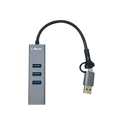 Adaptador USB tipo C/A a gigabit con 3 puertos USB 3.0 / mod.UL-GBHUB3