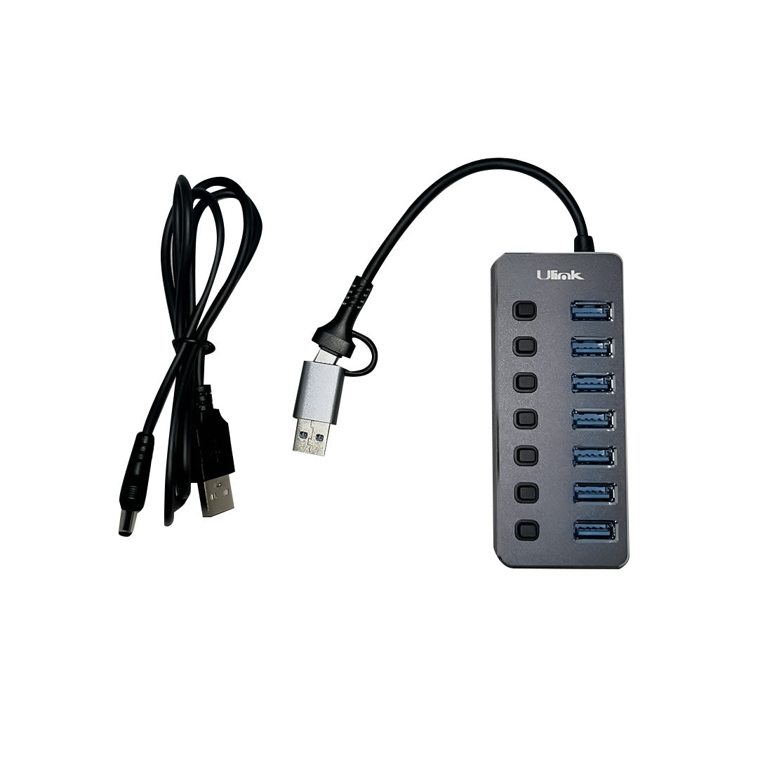 HUB 7 puertos USB tipo C/A s/fuente / mod. UL-HUBCA7