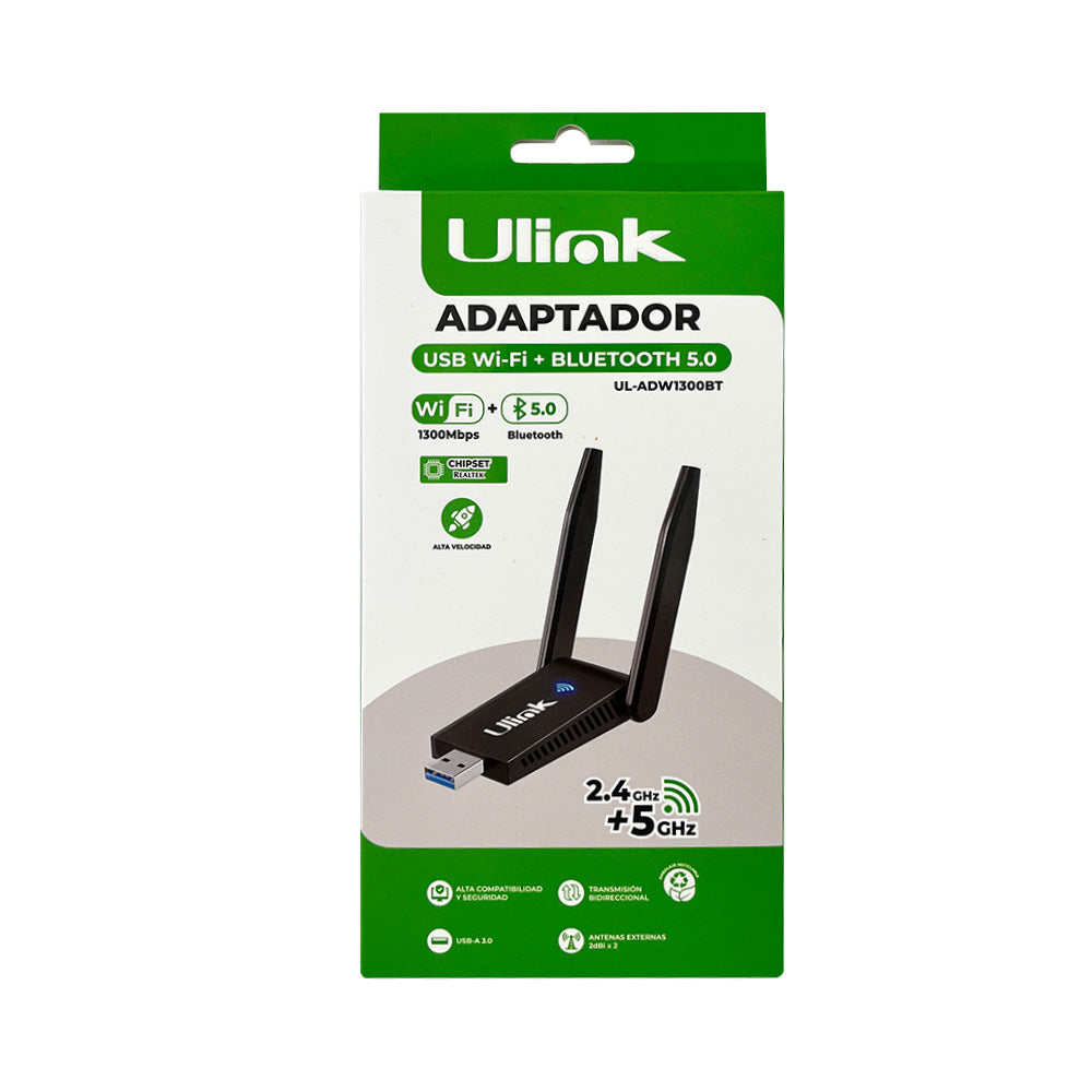 Adaptador USB wifi 1300mps + Bluetooth 5.0 / UL-ADW1300BT